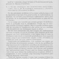 0835 - Page 832 - Réunions et congrès. Société européenne d’orthodontie (Amsterdam, 9-10 et 11 août 1924). Causes génétiques des malformations dento-maxillaire, par le Dr Kantorowicz