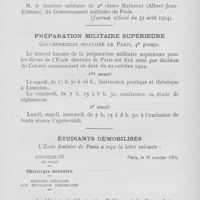 0850 - Page 847 - Intérêts professionnels. Service de santé / Préparation militaire supérieure / Étudiants démobilisés