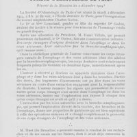 0884 - Page 881 - Sociétés scientifiques. Société d’odontologie de Paris. Résumé de la Réunion du 2 décembre 1921