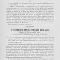 0885 - Page 882 - Sociétés scientifiques. Société d’odontologie de Paris. Résumé de la Réunion du 2 décembre 1921 / Société de stomatologie de Paris. Séance du 17 novembre 1924. Dr M. Darcissac. Physiologie mandibulaire et dents artificielles. Bases pour l'enregistrement de l'articulé chez l'édénté total avec plan de glissement incisif adaptable au plan condylien sous-temporal