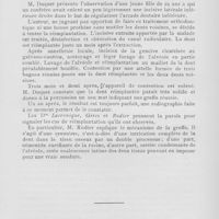 0886 - Page 883 - Sociétés scientifiques. Société de stomatologie de Paris. Séance du 17 novembre 1924. Dr M. Darcissac. Physiologie mandibulaire et dents artificielles. Bases pour l'enregistrement de l'articulé chez l'édénté total avec plan de glissement incisif adaptable au plan condylien sous-temporal / Dr Duquet. Un cas de réimplantation tardive