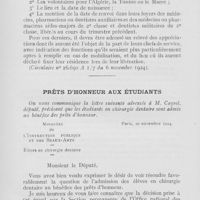 0907 - Page 904 - Intérêts professionnels. Étudiants en médecine, pharmacie et art dentaire / Prêts d’honneur aux étudiants