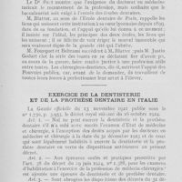 0919 - Page 916 - Chronique professionnelle. Ecole dentaire de Lyon / Exercice de la dentisterie et de la prothèse dentaire en Italie