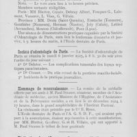 0926 - Page 923 - Nouvelles. L’A. G. S. D. F / Société d’odontologie de Paris / Hommage de reconnaissance / Distinctions honorifiques