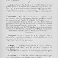 0927 - Page 924 - Nouvelles. Distinctions honorifiques / Nomination / Récompense / Mariage / Naissances