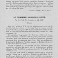 0055 - Page 52 - Chronique professionnelle. Le corps dentaire militaire des états-Unis par W. H. Hoblitzel / Le dentiste militaire suisse par le prof. E. Hocrenjos