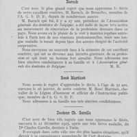 0067 - Page 64 - Nécrologie. M. Baruch, M. René Martinet, docteur Charles Garello, M. A. Meyers, M. Ritzmann, Mme louis Court, M. Christian Breyer