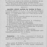 0071 - Page 68 - Nouvelles. Association générale syndicale des dentistes de France / Nominations