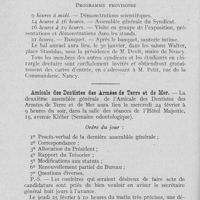 0073 - Page 70 - Nouvelles. Journée syndicale du Syndicat des chirurgiens-dentistes de Lorraine / Amicale des Dentistes des Armées de Terre et de Mer / Manifestation de sympathie