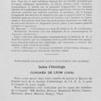 0130 - Page 127 - Sociétés scientifiques. Société de stomatologie. Séance du 18 janvier 1926 / Association française pour l’avancement des sciences - Section d’Odontologie - Congrès de Lyon (1926)