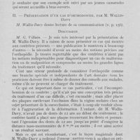 0171 - Page 166 - Sociétés scientifiques. Société d’odontologie de Paris. Réunion du 2 février 1926. Dentome corono-radiculaire occasionnant du névralgisme facial par M. Morin / Présentation d’un cas d’orthodontie, par M. Wallis-Davy