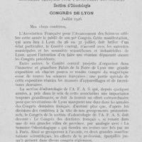 0186 - Page 181 - Réunions et congrès. Association française pour l’avancement des sciences - Section d’odontologie. Congrès de Lyon. Juillet 1926