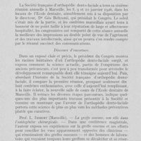 0189 - Page 184 - Réunions et congrès. Société française d’orthopédie dento-faciale. Congrès de Marseille. 8-9-10 janvier 1926