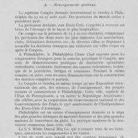 0430 - Page 415 - Réunions et congrès. 7e congrès dentaire international. A. — Renseignements généraux