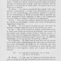 0560 - Page 543 - Sociétés scientifiques. Société d’odontologie de Paris. Réunion du 1er juin 1926. Les radiations totales du radium dans le traitement de la pyorrhée alvéolaire, par M. Hulin / La chirurgie esthétique de la face par M. Le Dr Passot