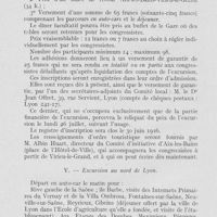 0571 - Page 554 - Réunions et congrès. Association française pour l’avancement des sciences. Congrès de Lyon - Section d’Odontologie. Jeudi 29 juillet. Excursion à Belley et Aix-les-Bains / Excursion au nord de Lyon