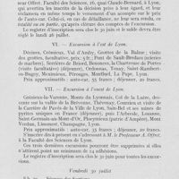 0572 - Page 555 - Réunions et congrès. Association française pour l’avancement des sciences. Congrès de Lyon - Section d’Odontologie. Jeudi 29 juillet. Excursion au nord de Lyon / Excursion à l’est de Lyon / Excursion à l'ouest de Lyon / Vendredi 30 juillet