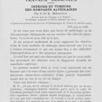 0584 - Page 567 - Travaux originaux. Ostéites et tumeursdes remparts alvéolaires par le Dr R. Miégeville