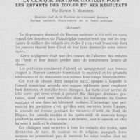 0633 - Page 616 - Hygiène. La clinique dentaire gratuite pour les enfants des écoles et ses résultats par Edwin s. Mershon