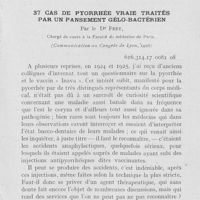 0716 - Page 699 - Travaux originaux. 37 cas de pyorrhée vraie traités par un pansement gélo-bactérien par le Dr Frey