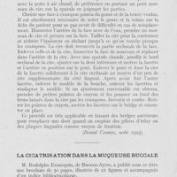 0729 - Page 712 - Revue des revues. Facettes à crampons rendues amovibles par Combinaison avec des bridges coulés par John e. Marriot (Dental Cosmos, août 1925) / La cicatrisation dans la muqueuse buccale