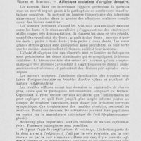 0733 - Page 716 - Revue analytique. Huguenot. — Traitement de la maladie de Fauchard par la prothèse de contention. (Thèse de Paris, 1925) / Worms et Bercher. — Affections oculaires d’origine dentaire. (Congrès français de stomatologie, 19 octobre 1925)