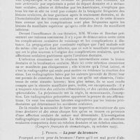 0734 - Page 717 - Revue analytique. Worms et Bercher. — Affections oculaires d’origine dentaire. (Congrès français de stomatologie, 19 octobre 1925) / J. Peyrus. — La peur du bromure. (Sud Médical et Chirurgical, 1925)