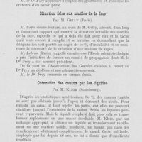 0747 - Page 730 - Réunions et congrès. Congrès de Lyon - Association française pour l’avancement des sciences - Section d’odontologie. 26-31 juillet 1926. Communications / Réunions et congrès. Congrès de Lyon - Association française pour l’avancement des sciences - Section d’odontologie. 26-31 juillet 1926.. Iv. — Communications. L'articulation intra-bucale des dentiers complets par M. Georges Villain / Procédé de remplacement des crampons par les dents placées en logette par le Dr Lévy / Réunions et congrès. Congrès de Lyon - Association française pour l’avancement des sciences - Section d’odontologie. 26-31 juillet 1926.. Iv. — Communications. Procédé de remplacement des crampons par les dents placées en logette par le Dr Lévy / Sur 37 cas de puorrhée vraie traités par un pansement gélo-bectérien par le Dr Léon Frey / Réunions et congrès. Congrès de Lyon - Association française pour l’avancement des sciences - Section d’odontologie. 26-31 juillet 1926.. Iv. — Communications. Sur 37 cas de puorrhée vraie traités par un pansement gélo-bectérien par le Dr Léon Frey / Situation faite aux mutiles de la face par M Gelly / Obturatios des canaux par les liquides par M. Klein