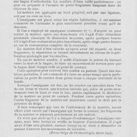 0807 - Page 790 - Revue analytique. Lecrenier. — Procédé pour la restauration du point de contact dans les obsturations à l'amalgame. (Revue belge de Stomatologie, mars 1925) / Cadenat et Cola. — L'ostéomyélite de la mâchoire supérieure chez L’entant de deux à dix ans