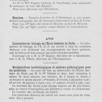 0846 - Page 829 - Nouvelles. Manipulations bactériologiques et anatomo-pathologiques pour les praticiens / Service de radiographie de l'école dentaire de Paris