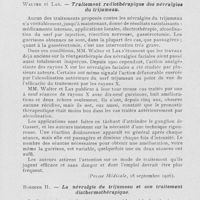 0896 - Page 873 - Revue analytique. P. Cabrol. — Technique de l’anesthésie tronculaire du nerf dentaire inférieur. (Thèse de Paris, 1926)