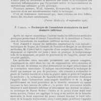 0897 - Page 874 - Revue analytique. P. Cabrol. — Technique de l’anesthésie tronculaire du nerf dentaire inférieur. (Thèse de Paris, 1926) / M. Perrin. — Le traitement du muguet par L'argyrol. (Information Médicale, juillet 1926) / M. Froment. — Des kystes corono-dentaires. (Thèse de Paris, 1926)