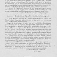 0900 - Page 877 - Revue analytique. Arlotta. — Deux cas de disparition de la dent de sagesse. (La Stomatologia, avril 1926) / Sociétés scientifiques. Société d'odontologie de paris. Séance du 9 novembre 1926. Correspondance / Allocution du président