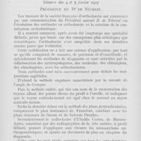 0310 - Page 309 - Réunions et congrès. Société française d’orthopédie dento-faciale. Séances des 4 et 5 février 1927 (à suivre)