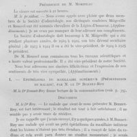 0044 - Page 41 - Sociétés scientifiques. Société d'odontologie de Paris.. Réunion du 6 décembre 1927. Epithélioma du maxillaire supérieur (Présentationde malade), par M. Le Dr Bonnet-roy