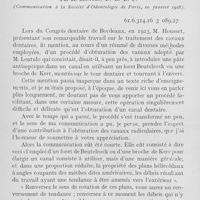 0096 - Page 87 - Travaux originaux. Présentation d'un instrument pour l'obturation des canaux dentaires par H. Lentulo, D. E. D. P