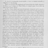 0122 - Page 113 - Sociétés scientifiques. Société française d'orthopédie dento-faciale. 27, 28 et 29 janvier 1928