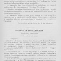0126 - Page 117 - Sociétés scientifiques. Société française d'orthopédie dento-faciale. 27, 28 et 29 janvier 1928 / Société de stomatologie. Séance du 9 janvier 1928