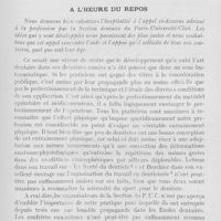 0138 - Page 129 - Chronique professionnelle. Amicale des dentistes des armées de terre et de mer / A l'heure du repos