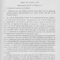 0176 - Page 167 - Sociétés scientifiques. Société d'odontologie de Paris.. Séance du 7 février 1928. Prophylaxie des irrégularités dentaires par Ma méthode orthostatique fractionnelle de faire téter, par M. Le dr Pierre Robin