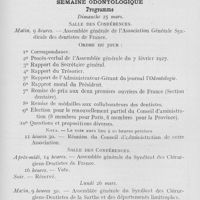 0190 - Page 181 - Réunions et congrès. VIIIe congrès dentaire international. Comité d'organisation / Semaine odontologique