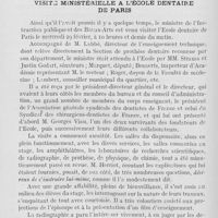 0197 - Page 188 - École dentaire de Paris. Visite ministérielle à l'école dentaire de Paris