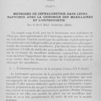 0416 - Page 395 - Semaine odontologique. Méthodes de céphalométrie dans leurs rapports avec la chirurgie des maxillaires et l'orthodontie par le prof. Rud. Schwarz