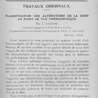 0660 - Page 517 - Travaux originaux. Classification des altérations de la dent au point de vue thérapeutique par J. Lubetzki