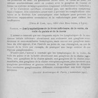 0714 - Page 571 - Revue analytique. R. Lachaise. — Zona ophtalmique et zona maxillaire supérieur / Sassier. — Les lymphatiques de la lèvre inférieure, de la voûte, du voile du palais et de la luette