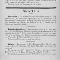 0723 - Page 580 - Nécrologie / Nouvelles. Nominations / Distinction honorifique / Mariage