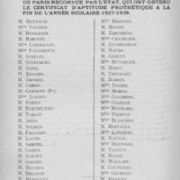 0773 - Page 630 - École dentaire de Paris. Liste, par Ordre de mérite, des élèves de la section de prothèse de l'école dentaire de paris reconnue par L'état, qui ont obtenu le cértificat d'aptitude prothétique à la fin de l'année scolaire 1927-1928