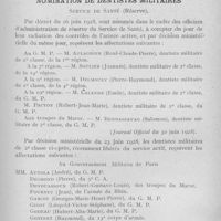 0774 - Page 631 - Intérêts professionnels. Nomination de dentistes militaires service de santé (Réserve)