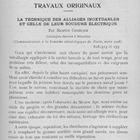 0788 - Page 645 - Travaux originaux. La technique des alliages inoxydables et celle de leur soudure électrique par Maurice Charlier