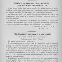 0847 - Page 704 - Bulletin de l'association générale syndicale des dentistes de France. Association générale syndicale des dentistes de France. Assemblée générale du 25 mars 1928 / Bureau paritaire de placement des mécaniciens-dentistes / Fédération dentaire nationale. Assemblée générale du 28 mars 1928